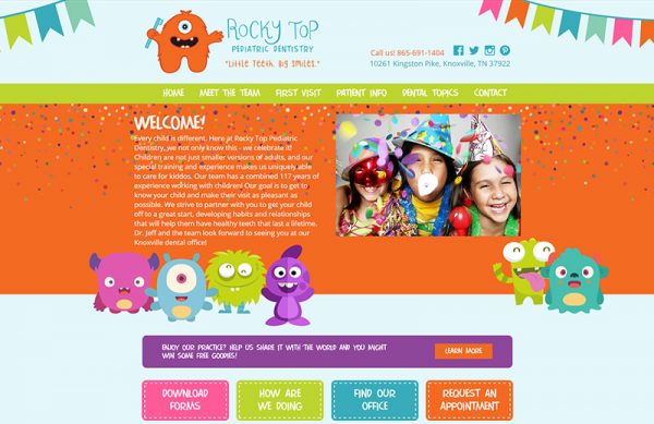 Rocky Top Pediatric Dentistry Responsive Website