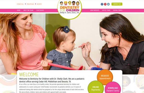 Dentistry for Children Pediatric Dentist Responsive Website