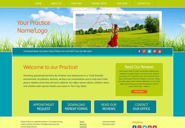 Quick-Custom Website Design 20 for Pediatric Dentists
