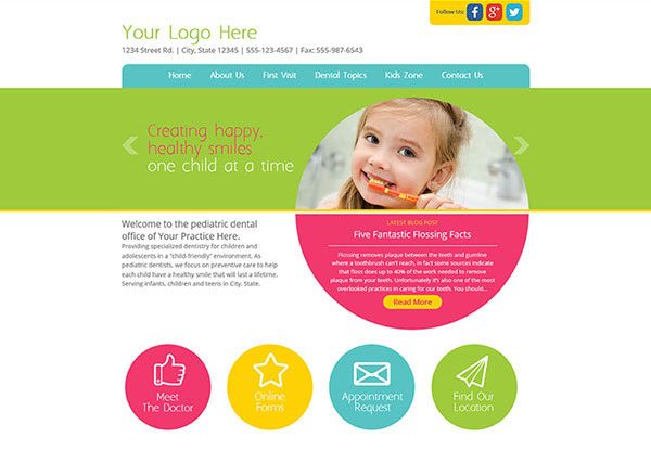 Quick Custom Website Design 24 for Pediatric Dentists
