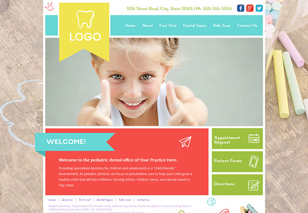 Quick Custom Website Design 26 for Pediatric Dentists