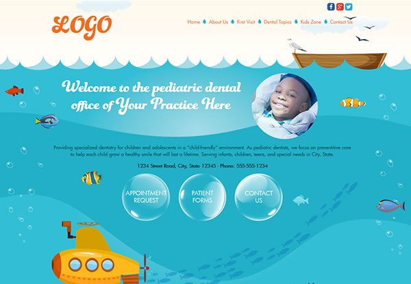 Quick Custom Website Design 34 for Pediatric Dentists