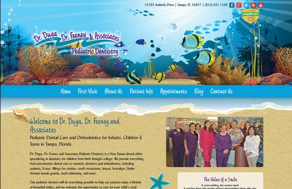 Dr. Duga, Dr. Feeney and Associates Pediatric Dentist Responsive Website