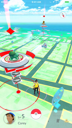 The red tower on your map is a Pokémon Gym.