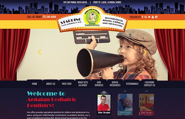 Ardalan Pediatric Dentistry - Custom Website for Pediatric Dentists