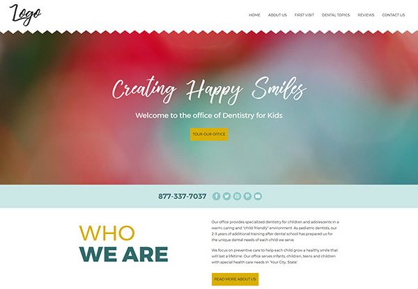 Design 42 - Quick Custom Website Template for Pediatric Dentists