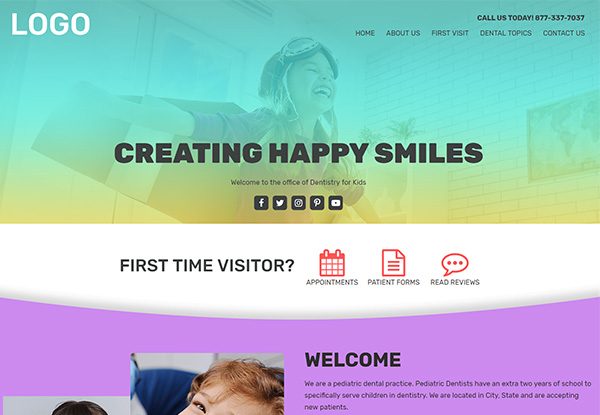 Quick Custom Website for Pediatric Dentists