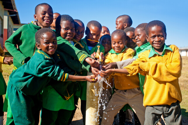 Children with Clean Water in Africa