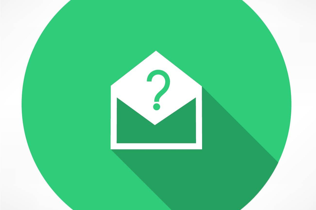 email with a question inside