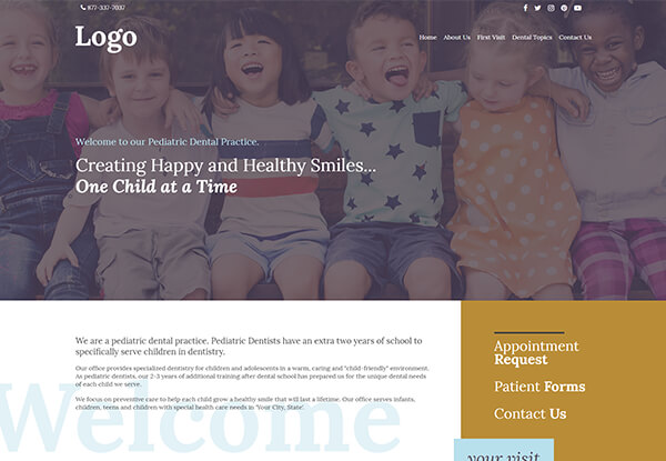 Quick Custom Website Templates for Pediatric Dentists