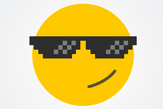 a happy face with sunglasses emoji