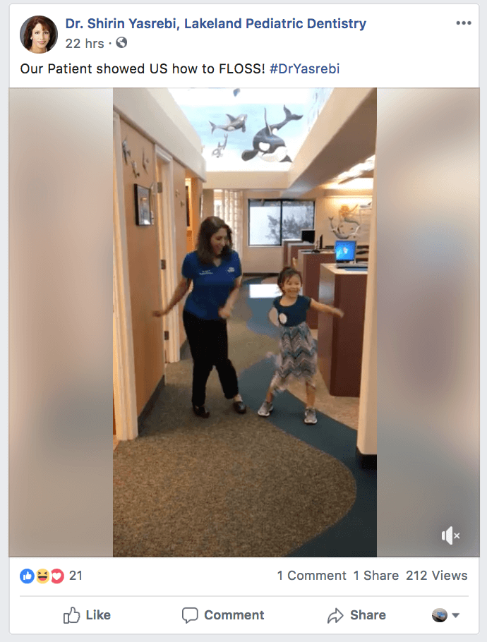 dentist and patient dancing together for fun
